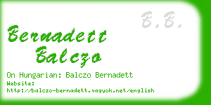 bernadett balczo business card